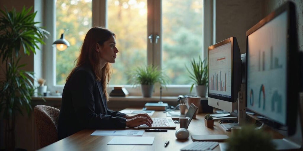 Customer support agents collaborating in an office while using a multi-channel dashboard.