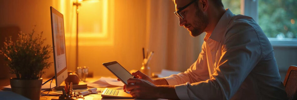 Blogger researching content for E-E-A-T compliance.