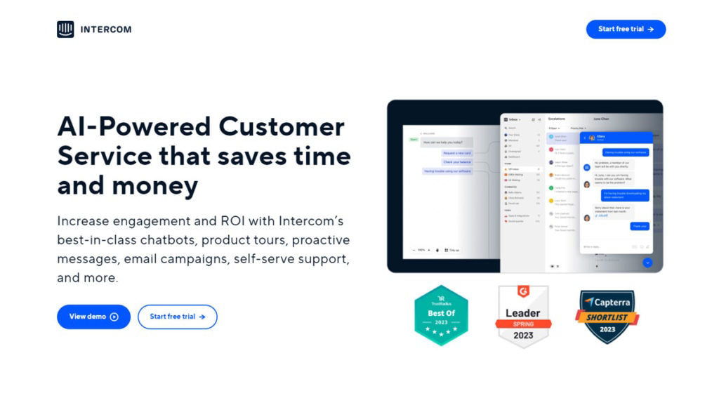 The Intercom platform showcasing advanced automation and CRM integration for customer engagement.